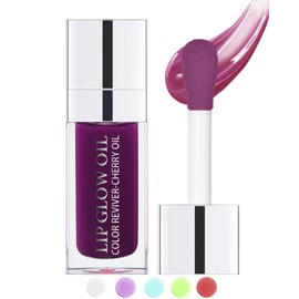 Glow Reviver Lip Oil Moisturizing Lip Gloss for Dry Lips, Clear Lip Oil with Plumping, Hydrating Effects, Women's Makeup Gift (#006 Berry)
