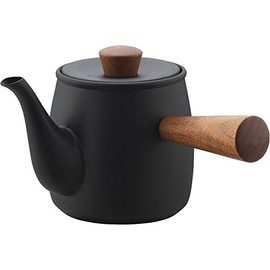 Miyazaki Seisakusho Tea Kettle with Tea Strainer, Not for Direct Flame, 0.38L, Black, CHA-3