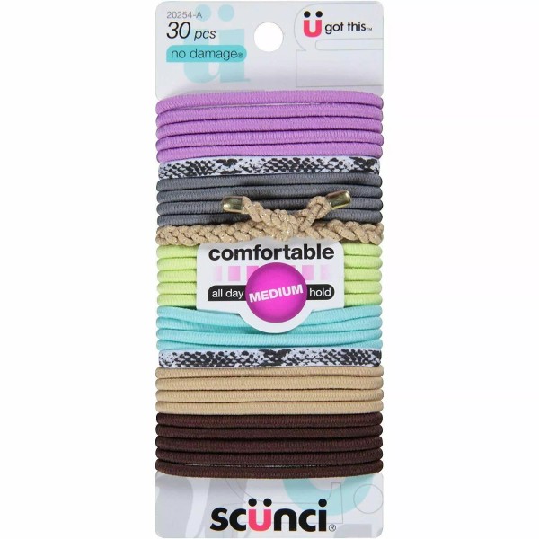 scünci Scunci Elastics Comfortable Medium All Day Hold 30ct Hair