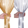 WedDecor Beige String Curtains Glitter Fringe Panel Fly Screen Room