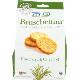 Asturi Rosemary & Olive Oil Bruschettini (Snack Size Italian Bruschetta Toasts), Buy TWELVE Bags and SAVE, Each Bag is 4.2...