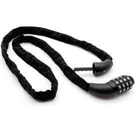 Bike Safety Lab Chain Lock, Length 51.2 inches (130 cm), 4-digit Dial Type, Chain Thickness: 0.14 inches (3.5 mm), Lightweight, 13.1 oz (370 g), Bicycle (Comfort Dial, Black)