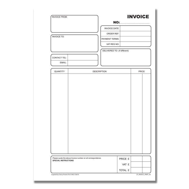 Cherry Carbonless NCR Invoice Book | Triplicate Book | A5