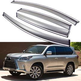 SHIBIDEBAOHUA Side Window Deflectors Wind Rain Guards Compatible with Lexus LX 570 2016-2021, Sun Shield Window Visors, Tape-On 4 pcs