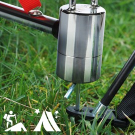 com-four® Camping Hammer with Peg Extractor - Tent Hammer with Hand Strap - Peg Hammer Made of Carbon Steel, Chrome-Plated - Camping Accessories (Tent Hammer Carbon Steel - 1 Piece)