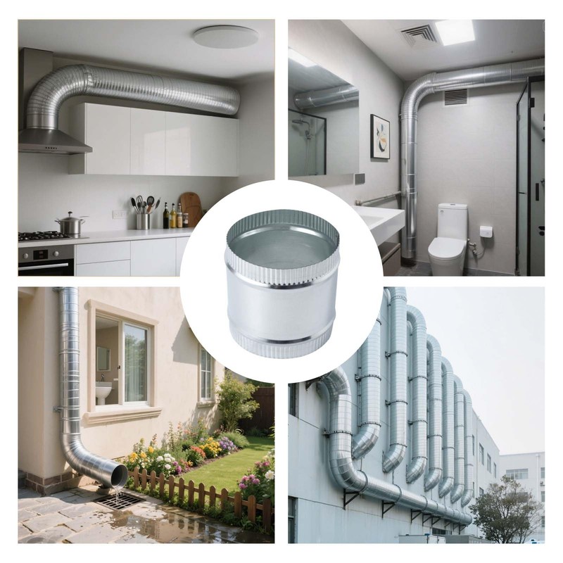 ZOWZEA 6 Inch Round Galvanized Steel Duct Connector - Metal