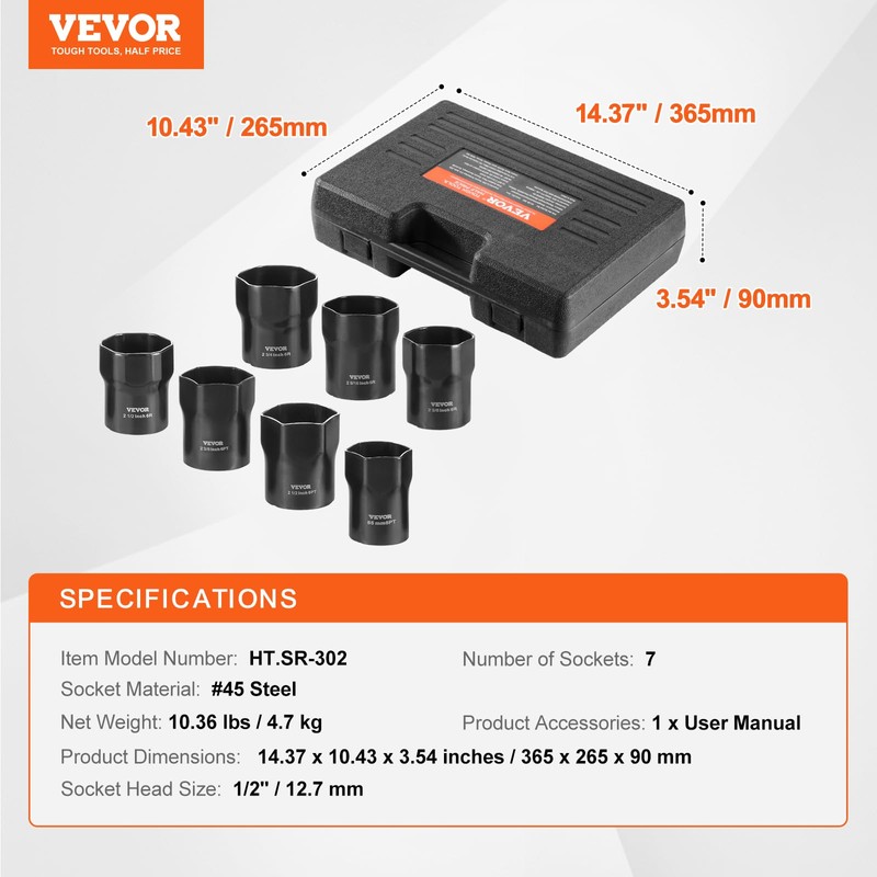 VEVOR Wheel Bearing Locknut Socket Set - Remove and Install