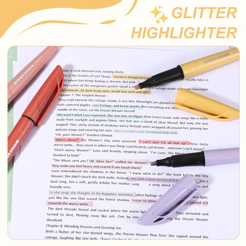 PATIKIL Shiny Highlighter Set of 6 Sparkle Marker No Lead