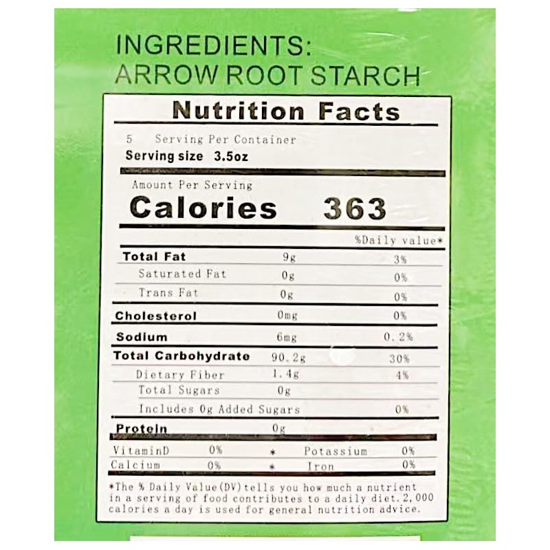 Arrow Root Starch Powder, 16 oz, 100% Pure