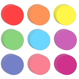 108 Pcs Bulletin Board Decorations Round Cut-Out Circle Cutouts Paper Assorted Color Round Die Cut with 120 Pcs Sticky Films for Classroom Decor DIY Craft Office School Chalkboard Wall Decor(3.4 Inch)