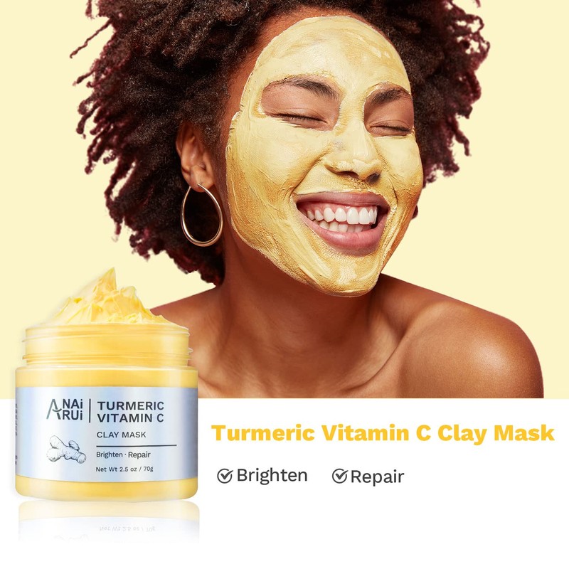 ANAIRUI Turmeric Clay Face Mask - Rose Pink Clay Facial