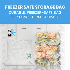 FPN Freezer Zip Bags, 1-Gallon Pack 30 | Compostable | Keep Food Fresh Longer | Leak-Proof & Freezer-Safe | Plant-Based Storage Bags | Eco-Friendly Alternative to Plastic | Strong Resealable Seal