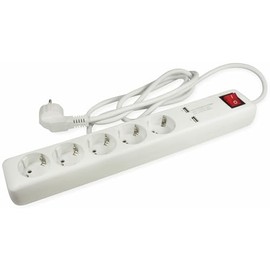 5-Way Power Strip 2 x USB with Switch (for Indoor Use)