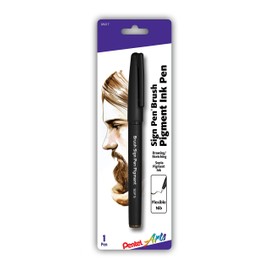 Pentel Arts Sign Pen Brush, Sepia Pigment Ink, 1 Pack, (SESP15BPSP)