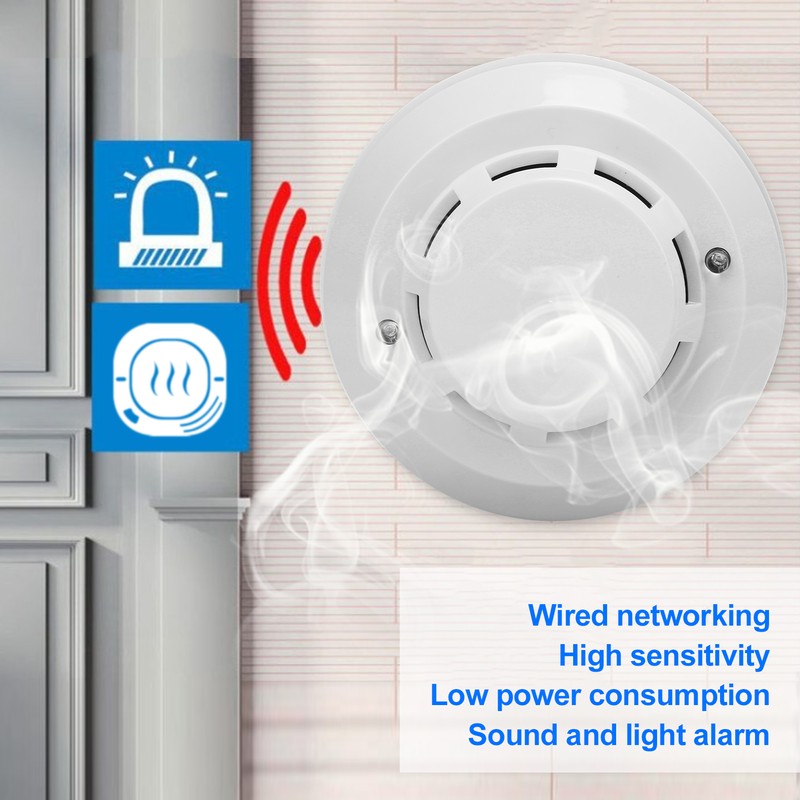 Smoke Alarm High Sensitivity Security Detector Sound Light Warning Device