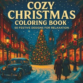 Cozy Christmas Coloring Book: 50 Bold, Easy and Relaxing Designs for Adults and Teens