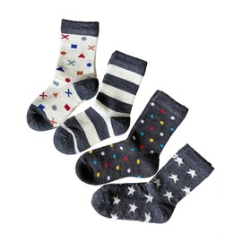 vitsocks Kinder Wollsocken MERINO Wolle Socken warm gepolstert (4x PACK) Jungen & Mädchen, multipack1 und ABS, 23-26