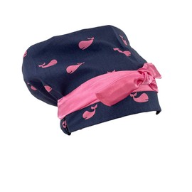 European Style Scrub Cap Ribbon – Pink Whales.- Scrub Hat for Women & Men tie Back | Working Cap with Holder. Bouffant, Scrub Hats for Women, Unisex Surgical Caps, Nurses Hats | Dr. Hats