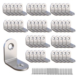 Corner Brace, L Bracket, Corner Bracket,Stainless Steel Brackets,Small Angle Brackets, Metal Iron Braces Brackets for Wood (Silver_1x1x0.6inch_50pcs)