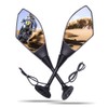 DREAMIZER Motorcycle Handlebar Mirrors with Turn Signals Indicator Light Rear