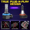 AQJ H11+H11 LED Headflight Combo Bulbs Light KIT AS For