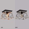 Q&S Rustic Farmhouse Ceiling Light Fixture Flush Mount Vintage Ceiling