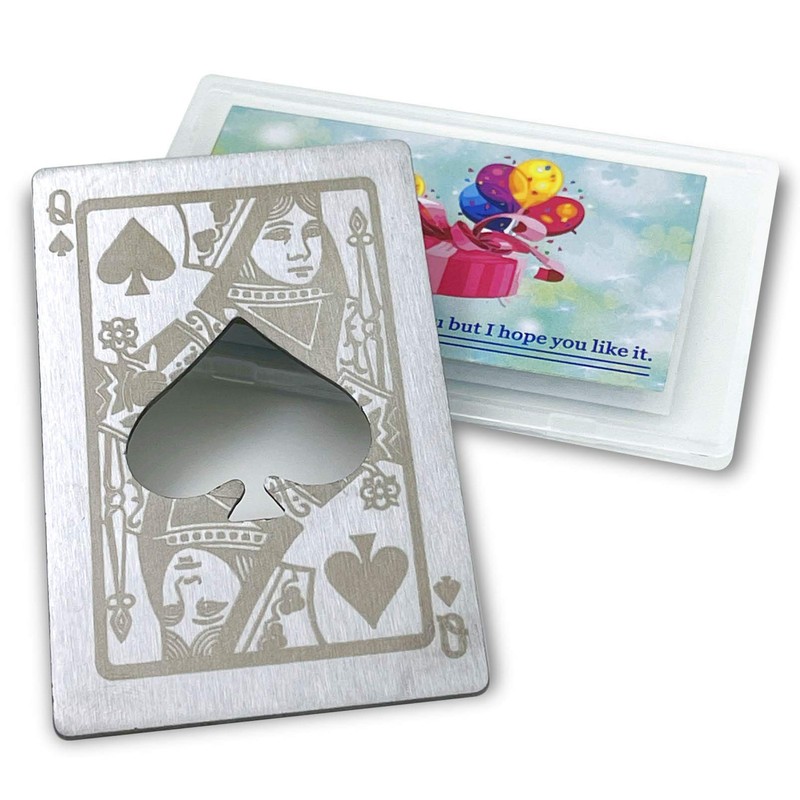 Lesencen Metal Card Bottle Opener Stainless Steel Silver with Engraved