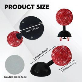 Lyxheth Car Push Starter Button Cover, Start Button Joystick, One-Touch Car Push to Start Accessories Joystick Cover, Rhinestone Vehicle Engine Start Stop Rocker Car Accessories for Vehicles (Red)