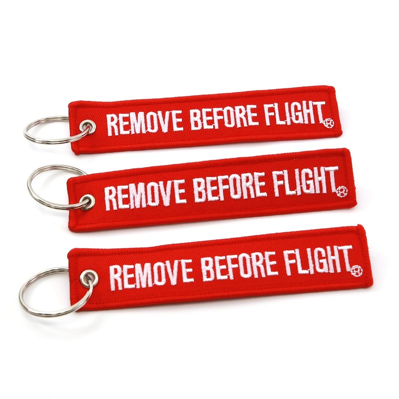 Rotary13B1 Remove Before Flight Key Chain - 3 Pack Red