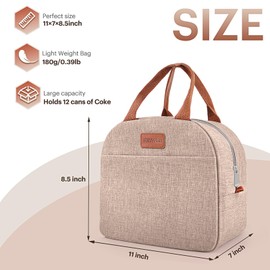 Lunch Bag for Women & Men Adult Insulated Lunch Box, Small Leakproof Cooler Food Lunch Containers Reusable High Capacity Lunch Tote Bags for Work, Travel, Outdoor