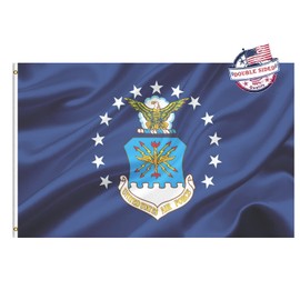 Mosprovie Air Force Military Flag 4x6 Outdoor Double Sided- Heavy Duty 3ply United States Airforce Eagle Flags Super Durable 4 Rows Stitched Edge US Air Force Canvas Header with 2 Brass Grommets