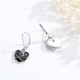 StoryMidir Evil Eye Earrings 925 Sterling Silver Evil Eye Dangle Drop Earrings Black Evil Eye Jewelry for Women Girls