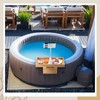 Beeveer Bamboo Hot Tub Tray Table with Phone Holder Adjustable