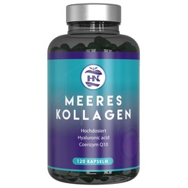 Collagen Capsules High Dose with Hyaluronic Acid. Collagen Capsules with Magnesium and Vitamin C - Coenzyme Q10, Magnesium and Zinc, Sea Collagen with Hyaluronic Acid (120 Capsules)