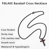 P.BLAKE Baseball Cross Necklaces for Boys Kids Men, Stainless Steel