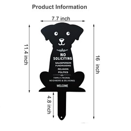 JNWHY No Soliciting Sign for House Hanging Door and Fence Cute and Decorative Home Business Office Sign (Insert - Dog)