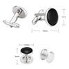 JIPIMON Cufflinks for Men 2+6 pcs Classic Cuff Links Set