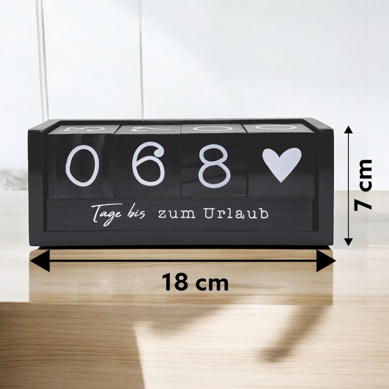 MIJOMA Yearly Countdown Calendar Cube Wooden - Permanent Yearly Table