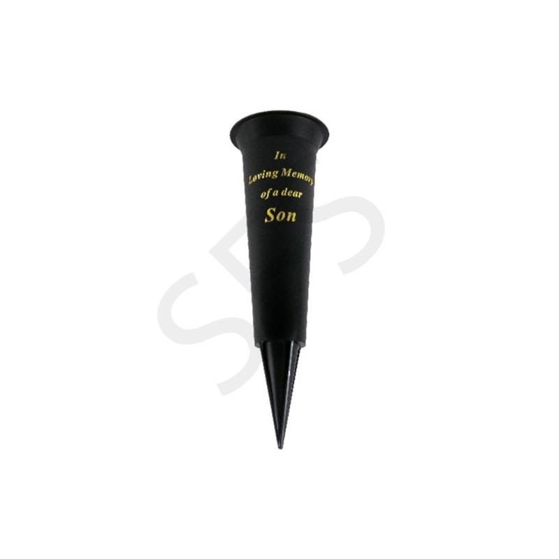 In Loving Memory SON grave flower vase funeral spike