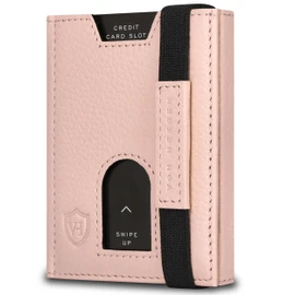 Von Hessen Slim Wallet with RFID Protection – Card Case for Men and Women – Mini Leather Wallet – Small Wallet – Wallet, rose