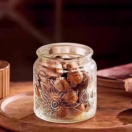 Airtight Small Glass Jars with Lids, 17oz Food Storage Jar Clear Storage Container with Glass Lid for Kitchen Canning, Cereal, Sugar, Beans, Spice, Mason Jars (2 Pack)