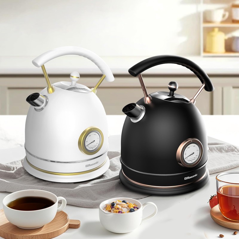 Rasonic Retro Electric Kettle Stainless Steel, 1.8L Tea Water Boiler,