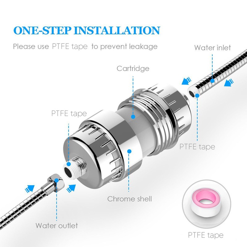 Shower Filter Rust Proof Consistent Water Flow Moisturizing Universal Showerhead