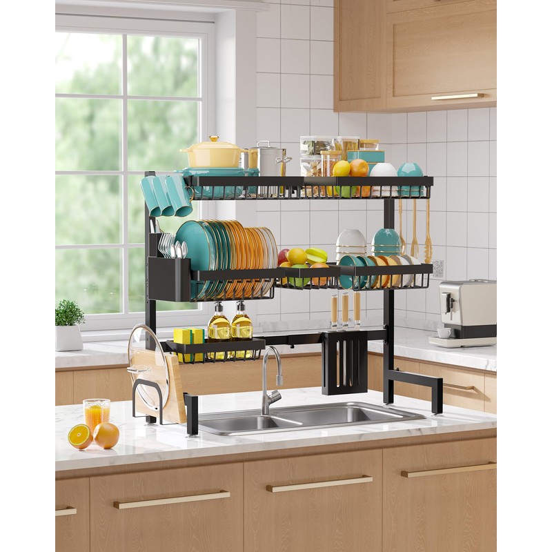 Sakugi Over The Sink Dish Drying Rack - Adjustable 3