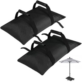 NVAAV 90LBS Extra Large Umbrella Base Weight Set of 2, Patio Fillable Sand Bags for Weight, Heavy-Duty Furniture Outdoor Weights for Umbrella Stand Patio Garden Backyard, Black(Without Sand)