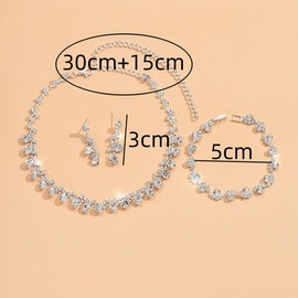 Rumtock Sparkle Rhinestones Choker Necklace with Earrings Bracelet Set for Wedding Brides Bridesmaid Women Special Occasion Vintage Crystal Jewelry Set