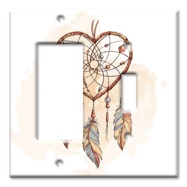 Art Plates - 2-Gang Combination Switch Plate - Decora - Toggle - Dreamcatcher - (Made in USA)