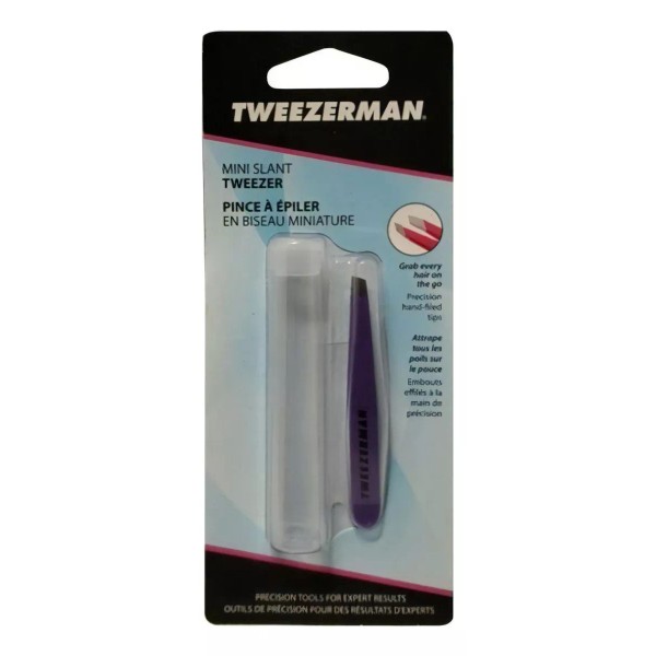 Tweezerman Mini Pinzas Inclinadas Para Cejas Tweezerman Slant Tweezers Color Morado
