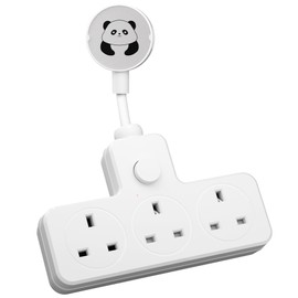 LIPWEL Surge Protected Extension Lead - 3 Way Multi Socket with Main Switch & Rotating Connector, 13A 3250W Heavy Duty Power Strip, White