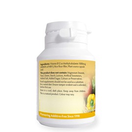 Vitamin B12 Methylcobalamin 1000mcg 90 Capsules, Magnesium Stearate Free & No Nasties, B12 contributes to The Reduction of Tiredness and Fatigue, Normal Function of The Immune System, Made in Wales